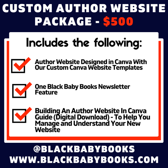 Custom Canva Author Website + Canva Guide & Newsletter Promo